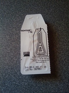 Almost just flipped out on kari for leaving feminine products on the counter - but I think this is for dog flea prevention