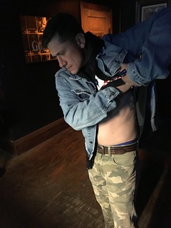 Germ applies some deodorant