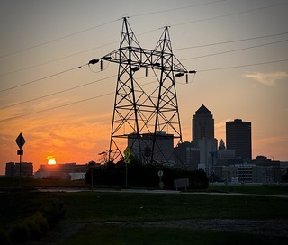 Sunset - A photo of a power line and stuff