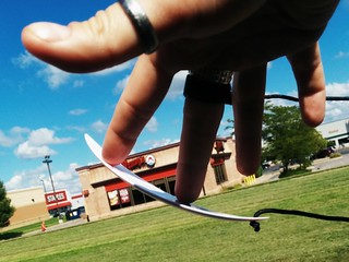 Finger surfing through suburbia.