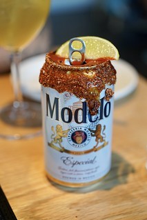 A dressed can of modelo