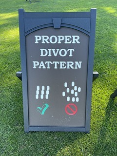 Huh. This is apparently proper driving range divot etiquette