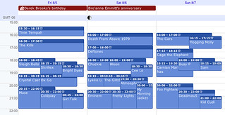 My 30th Birthday/Lollapalooza schedule so far...