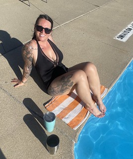This girl loves her some pool time
