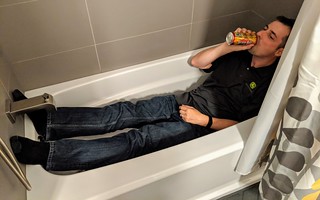 Trying out the new tub