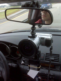 Camera - Hanging my camera from zach's mirror with my gorilla pod