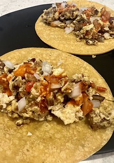 Cooking - Leftover chorizo means breakfast tacos