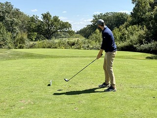 The signature tee box at TCI. Nothing intimidating here.