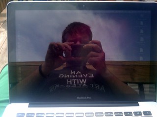 Tech - Lunch on the back porch: awesome. Glass screen laptops: dumb.