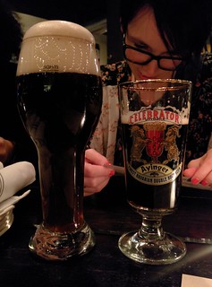 Kari and I just ordered the same beer... they apparently thought Kari needed a bit more volume.