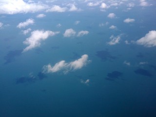 Apparently flying over Lake Michigan on the way to Chicago?