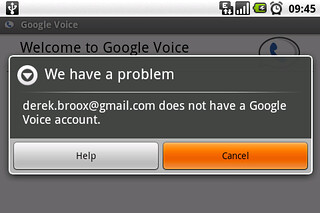 Tech - Attempting to use the fancy new android google voice app - but its trying to use my gmail acct in...