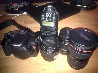 Camera - Getting the photo kit packed. Thanks to @ddukes for letting me borrow a couple solid lenses!