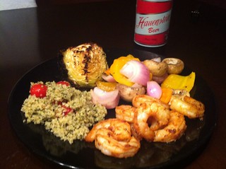 Fresh grilled dinner at home