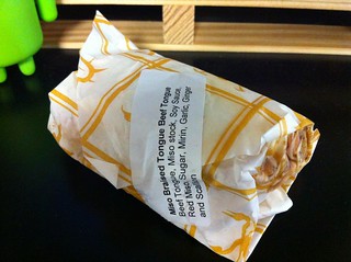 The Dos Equis truck was handing out "adventurous food" outside our office