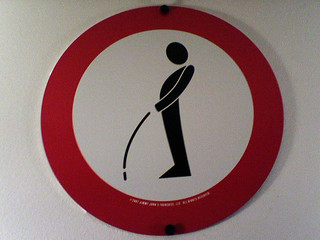 A pee sign at Jimmy John's