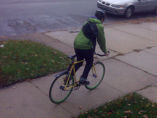 Bicycle - Harper heading to work, ha