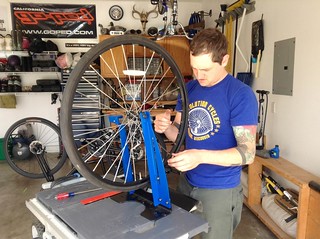 Bicycle - Workin on bikes in the garage with Mitchell Pilon.