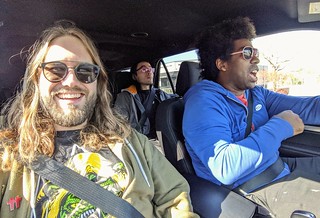 Zay rolls through town. Tells me last minute. We get lunch.