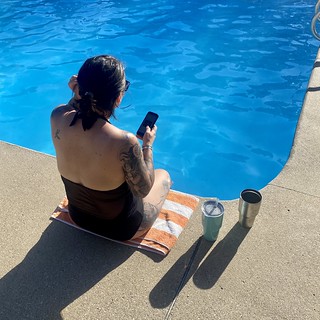 This girl loves her some pool time