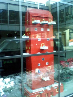 Some Lego tower in an office on Walnut