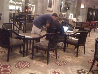 These dudes from our class were hacking on stuff in the hotel bar every night.