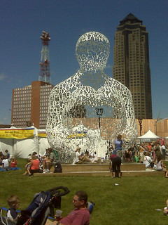 Art - Giant alphabet sculpture at the Des Moines Library