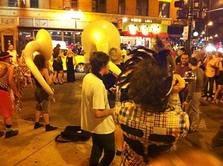 Hippies putting on a show