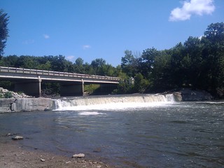 Kayaking - A little waterfall/dam where we put in today