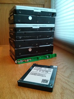 410gb of old spinny drives vs a single 480gb SSD