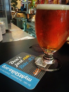 MS - Getting some post bike ride pizza and beer with that @kbroox and got surprised with this advert!