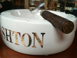 Taking a cigar break at David's. This was a great idea.