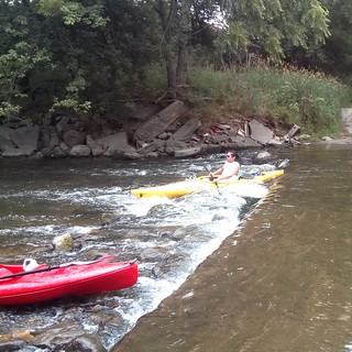 Nathan rolls over the road dam