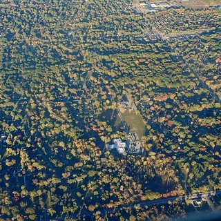 Travel - Early morning fall flight over Michigan