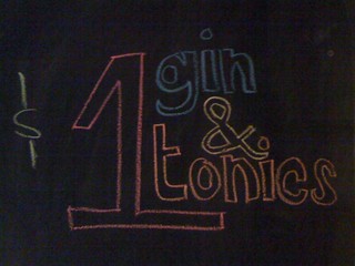 Signs - $1 Gin and Tonics at London Underground on Thursdays