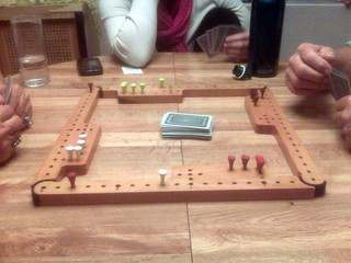 Playin the peg game with grandma and grandpa