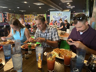 Food's here. Heads down.