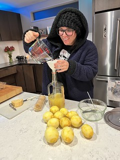 Drinks - Kari’s mom sends lemons. Kari makes limoncello.