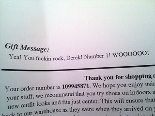 Gift Message from Zappos