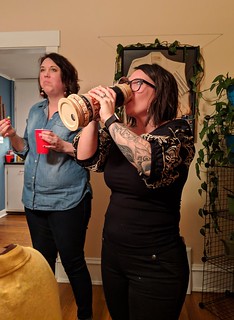 Kari is ready for a drink.