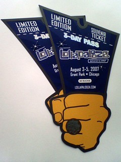 Lollapalooza - 2007 Lollapalooza Souvenir Tickets - $60