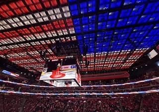 Hockey - While dang ceiling is an American Flag