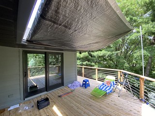 House - Thinking about mounting a shade sail to the deck... so here’s a shitty proof of concept with a ...