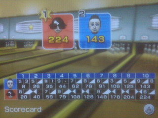 Tech - Kari is better at Wii Bowling than I am