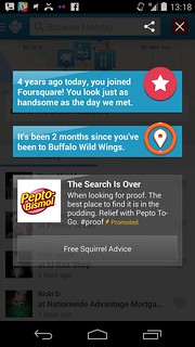Today's apparently my 4-year foursquare anniversary... and, Pepto-Bismol!