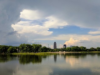 Biking through Gray's lake