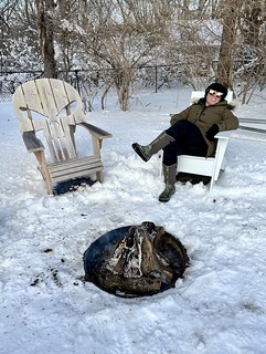 Snow - Starting a back yard fire to wrap the weekend