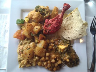 Having lunch with jon and liz at some awesome indian buffet, then  heading back to lolla.