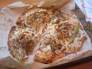 pizza - Subway pizzas are actually pretty solid.