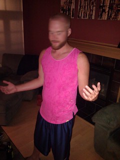 Red - wearing my new tank